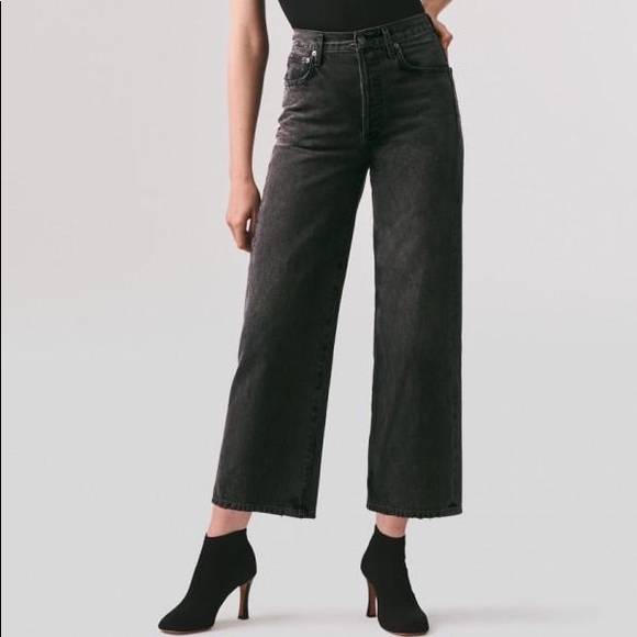 AGOLDE Ren High Waist Crop Wide Leg Jeans - Picture 3 of 13